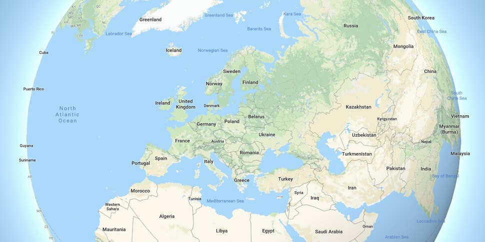 В Google Maps для ПК Земля теперь отображается круглой