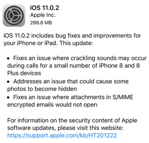 Apple выпустила обновление iOS 11.0.2, которое устранит проблему со звуком iPhone 8