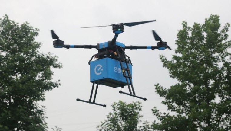 Китайская компания запустила сервис доставки еды с помощью дронов