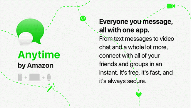 Amazon разрабатывает собственный мессенджер под названием Anytime