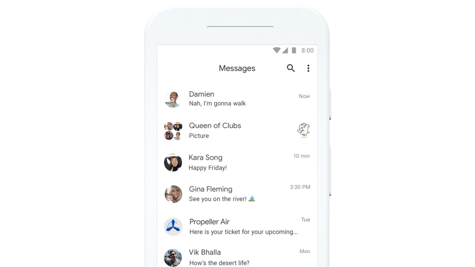 Google обновляет приложение Android Messages