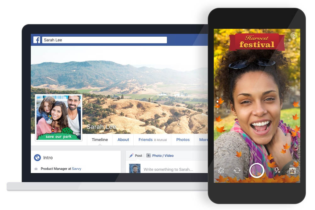 Теперь в Facebook можно создавать собственные рамки для фото и видео
