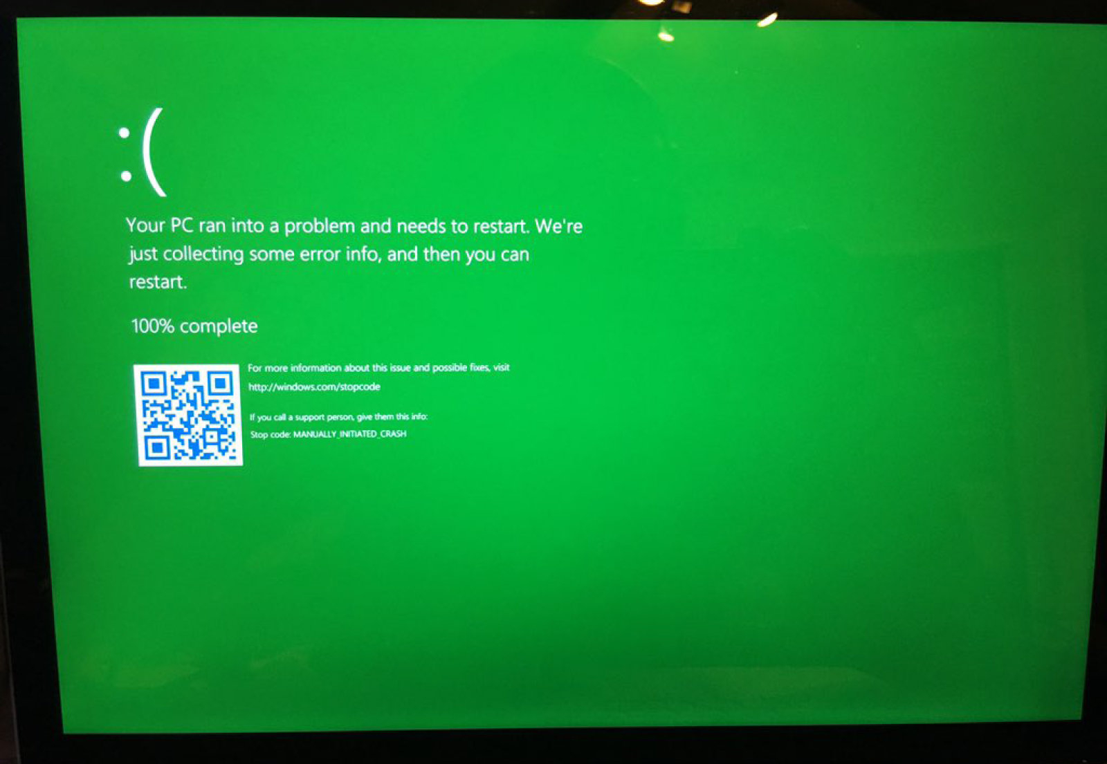 После мартовского обновления Windows 10 «синий экран смерти» может стать зеленым
