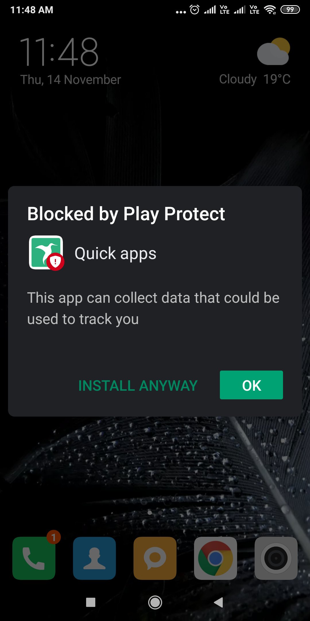 Антивирус Google блокирует приложение Xiaomi Quick Apps на смартфонах пользователей