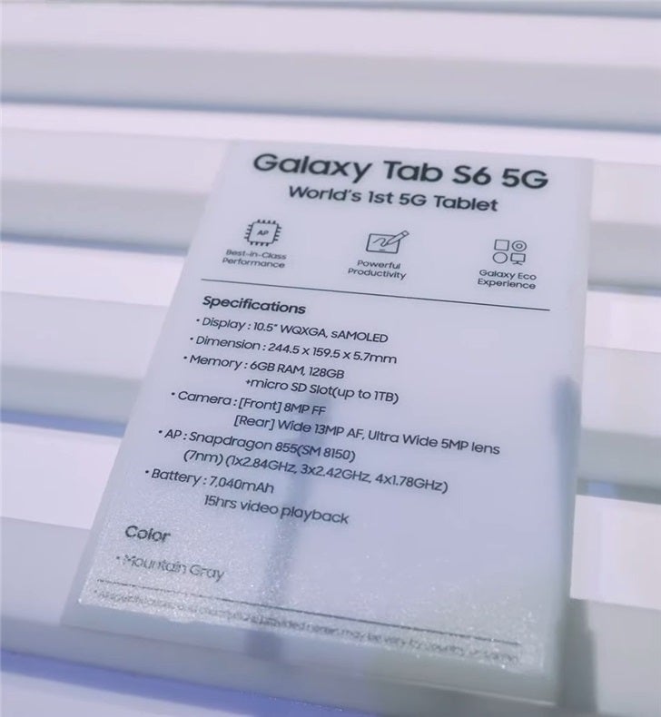 Samsung Galaxy Tab S6 5G — первый в мире планшет с поддержкой сетей пятого поколения