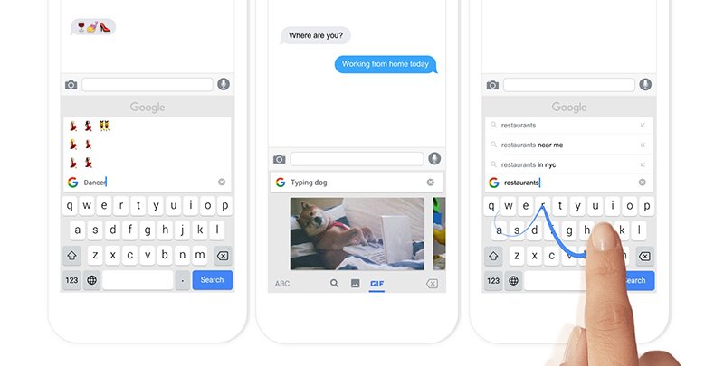 Клавиатура Gboard для Android обновилась, добавлена поддержка переводчика, автоматическая вставка Emoji и GIF