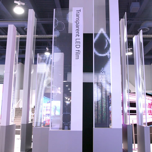 LG представила прозрачный светодиодный дисплей Transparent LED Film Display
