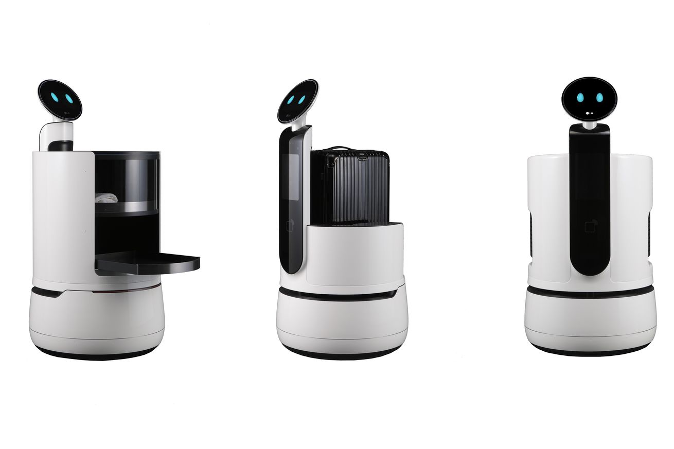 LG представит концепты новых роботов, которые смогут переносить напитки, багаж или помогать с покупками