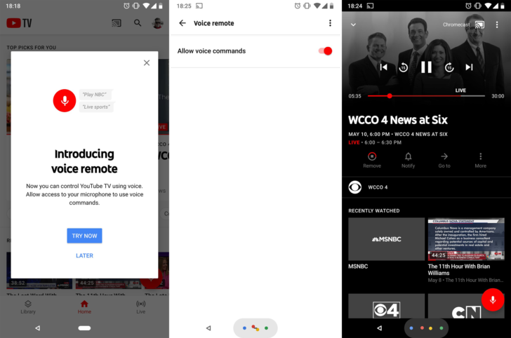 Google добавляет возможность голосового управления для YouTube TV