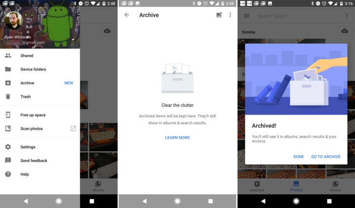 Приложение Google Фото для Android обновилось, добавлена возможность создавать архив фотографий
