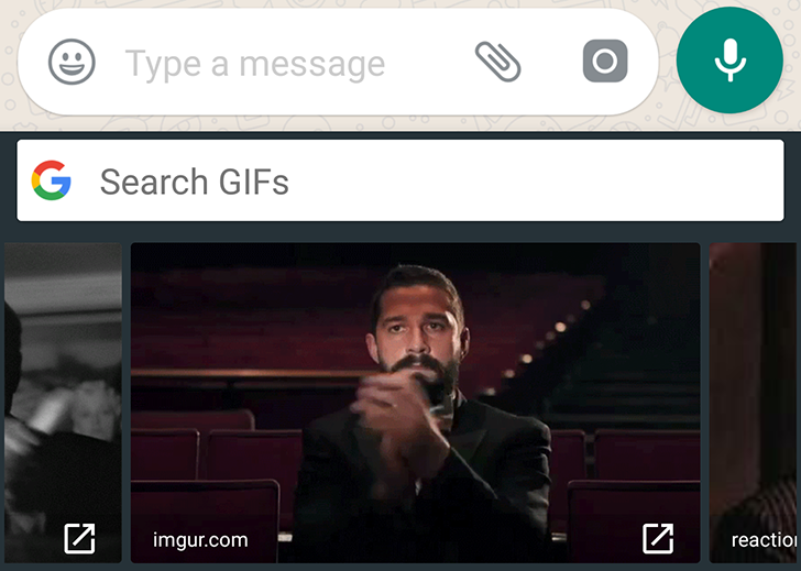 WhatsApp добавляет поддержку GIF-анимации GBoard для Android (пока в бета-версии)