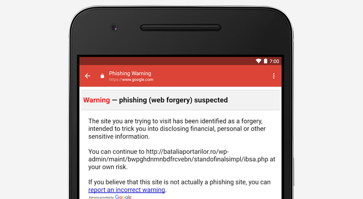 Приложение Gmail для Android, при нажатии на подозрительную ссылку, будет предупреждать об опасности фишинга