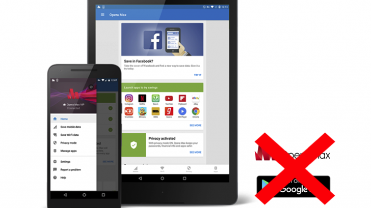 Приложение Opera Max удалено из Google Play Маркет