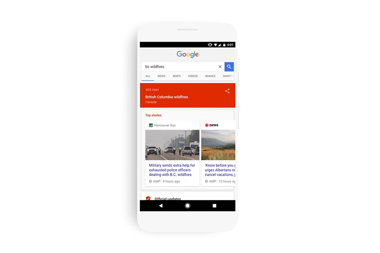 Google добавляет SOS-оповещения об опасных ситуациях в Картах и Поиске