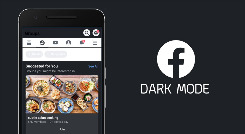 Приложение Facebook для Android начало получать темную тему