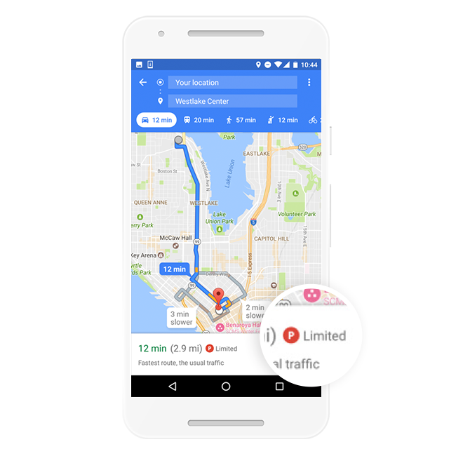 Google Maps на Android сможет помочь выбрать парковку