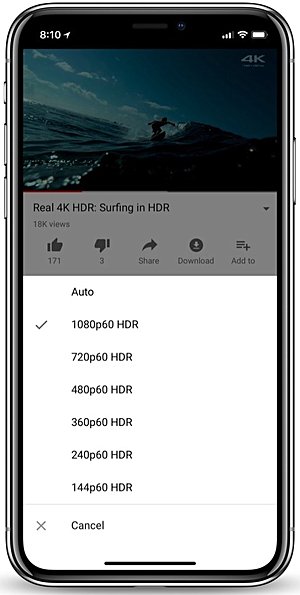 Apple iPhone X теперь поддерживает HDR-видео для YouTube