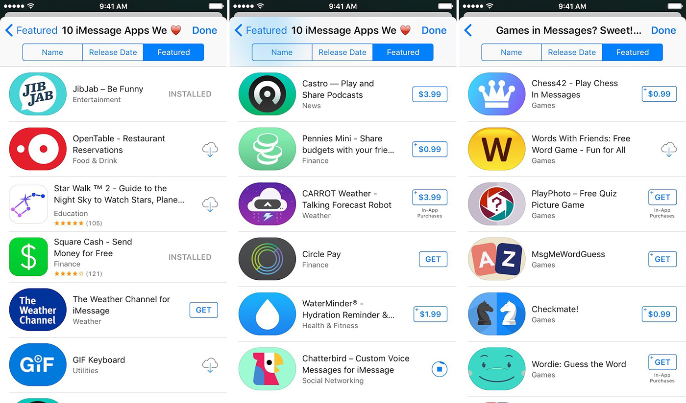 В iMessage App Store добавляются новые стикеры и игры для IOS 10
