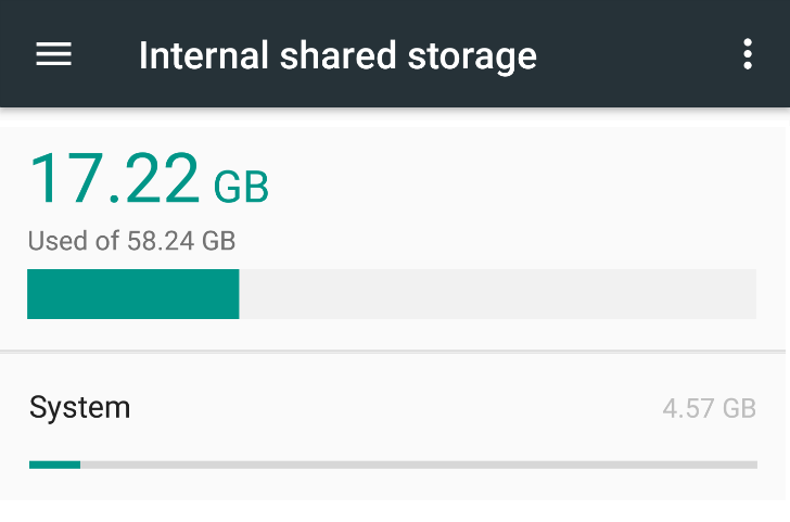 Android 7.1 позволяет видеть сколько памяти занимает система