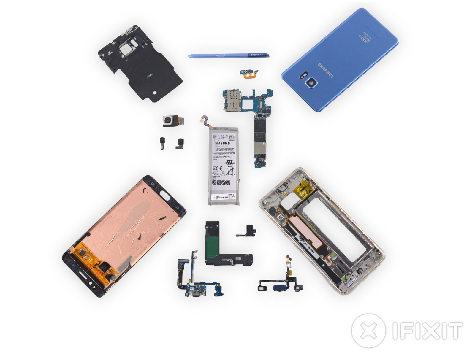 Специалисты iFixit разобрали смартфон Galaxy Note Fan Edition