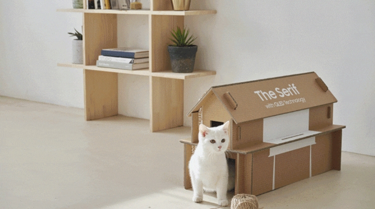 Как сделать домик для кошки из картонной коробки? Samsung поможет