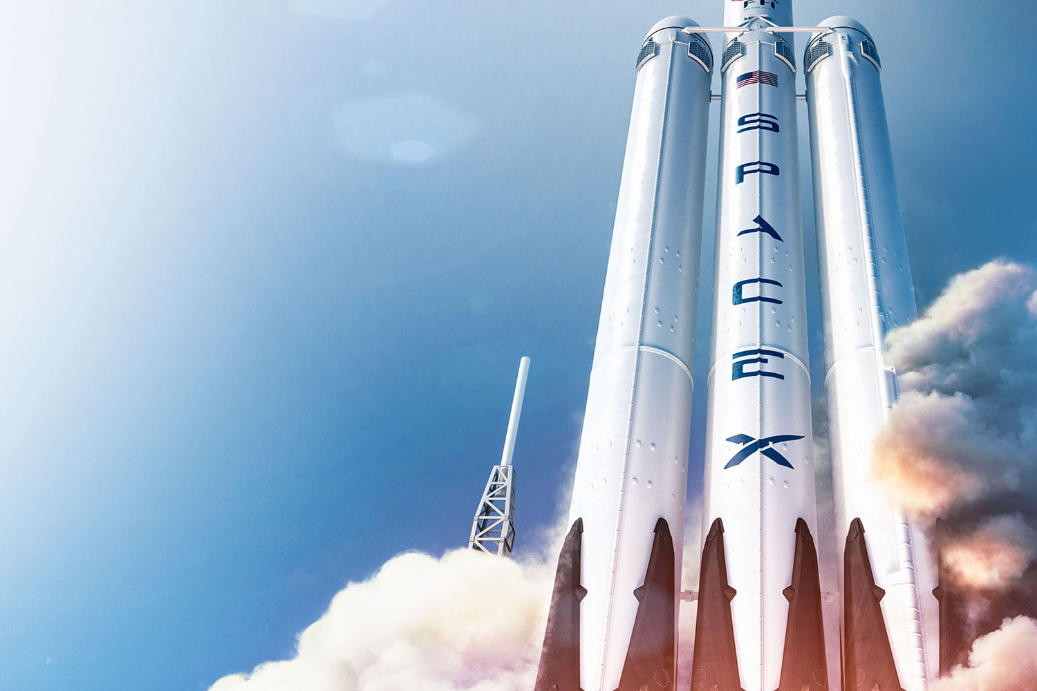 SpaceX протестировала работу всех двигателей новой ракеты Falcon Heavy