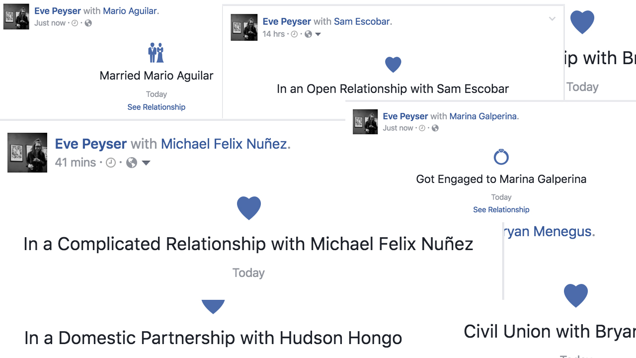 Вы можете объявить об отношениях с любым другом на Facebook без его подтверждения